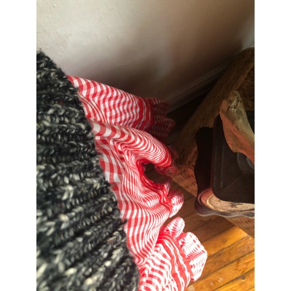 Vintage-Red and White Checkered-Gingham-Skirt - Picture 5 of 8